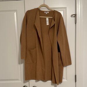 Tan Open Front Cardigan